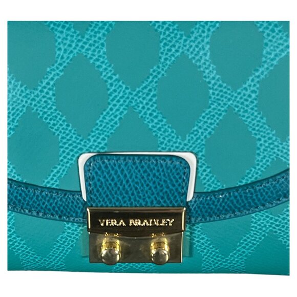 VERA BRADLEY Ultimate Wristlet, Ikat Diamonds Teal, Genuine Leather - Picture 5 of 6